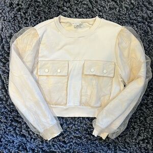Cream sweatshirt by Anthropologie (M)